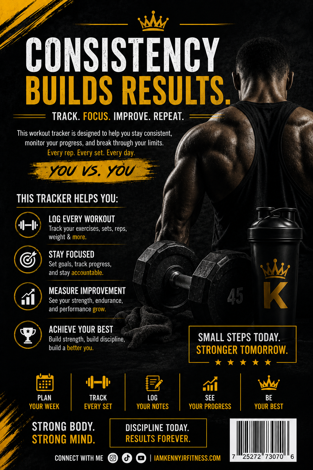Workout Tracker Journal: Track Every Set, Rep, and Progress (Digital Download)