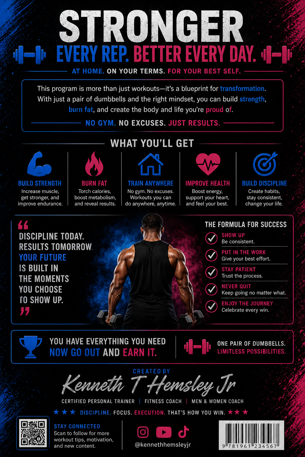Dumbbell Full Body At-Home Lift Program
Build Muscle • Burn Fat • Get Stronger—Anywhere (Digital Download)